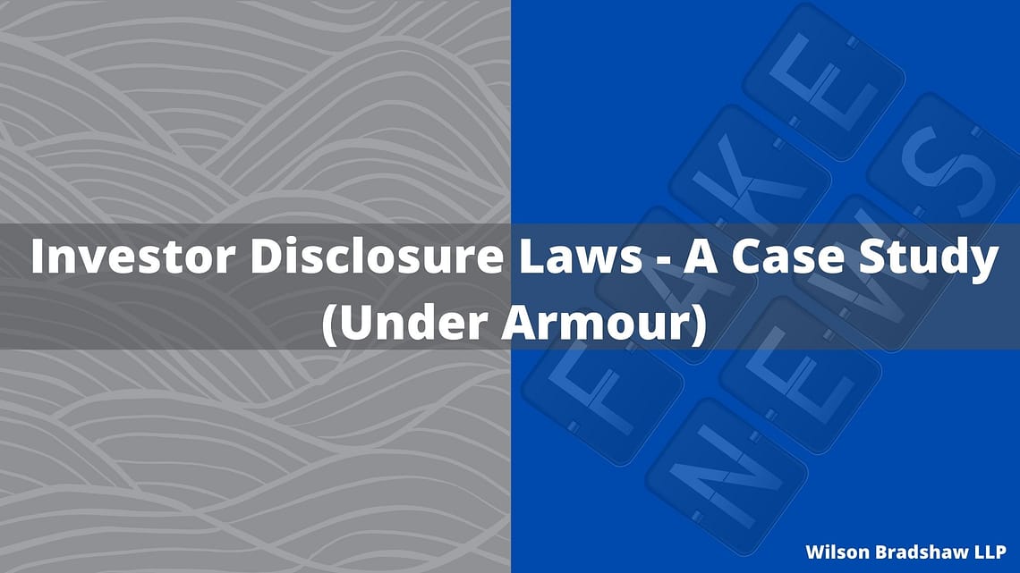 Investor Disclosure Laws - A Case Study by The Bradshaw Law Group - Securities Attorney Irvine, CA